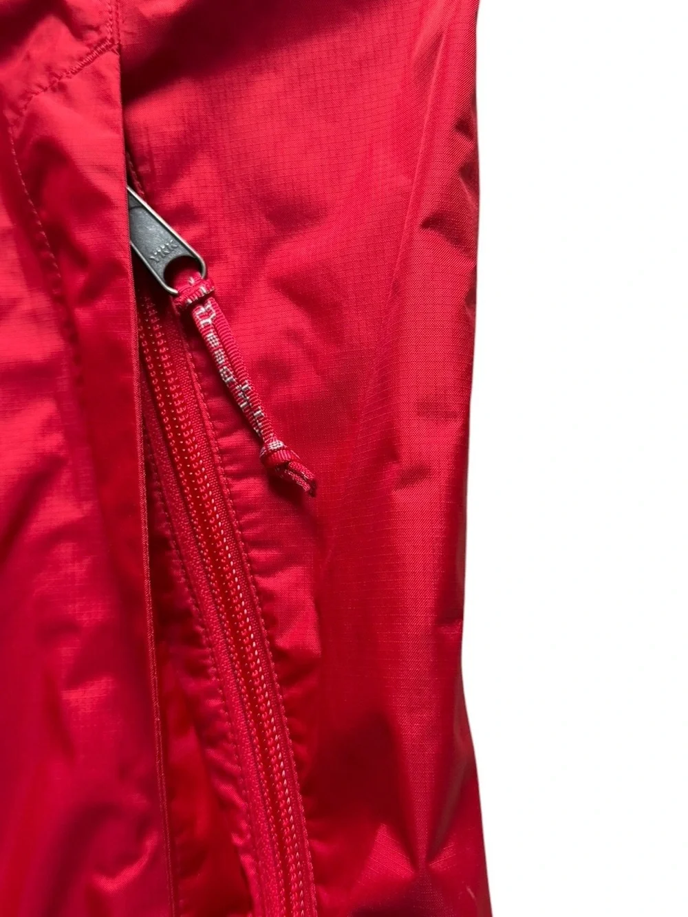 L.L. Bean Kids Trail Model Rain Jacket Large 14/16 Red Blue Hiking Outdoor NWOT